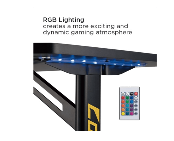 ⁦שולחן גיימינג RAGNAR RGB BLACK⁩ – תמונה ⁦2⁩