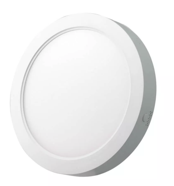 פאנל לד צמוד אינטגרלי עגול 8" 18W, אור חם